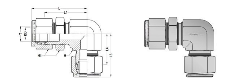 Pipe Gauge 90° Syphon Main View
